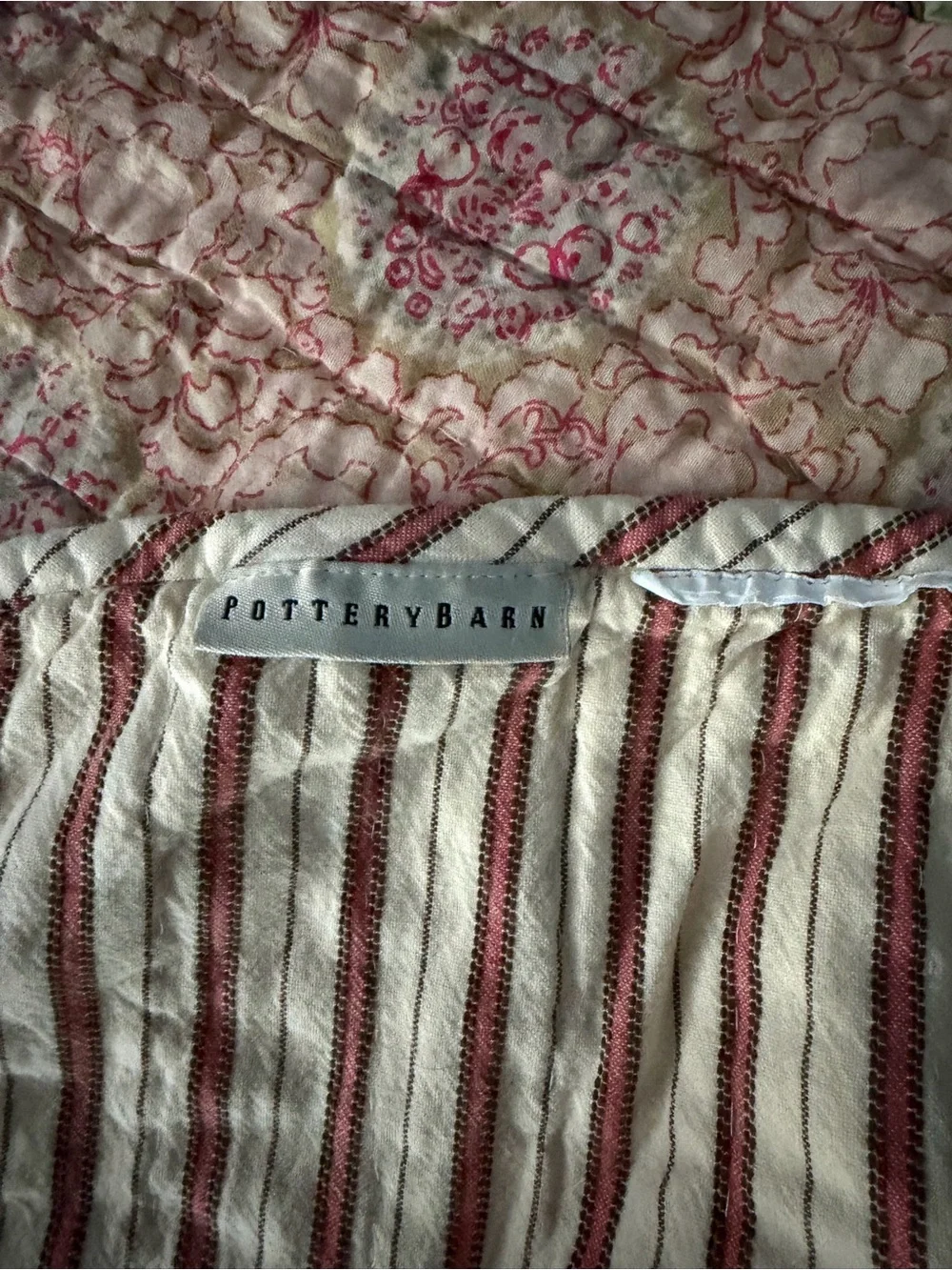 Pottery barn, Gemma Georgia patchwork multicolored kantha king size cotton quilt